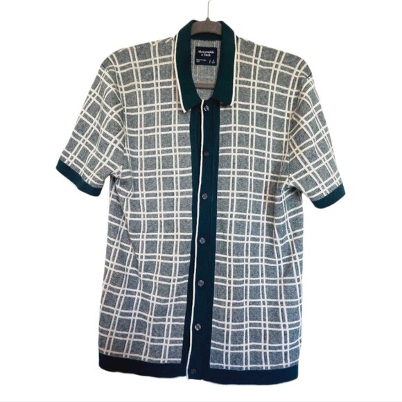 Abercrombie and Fitch Tipped sweater shirt size S cotton blend - Picture 2 of 6